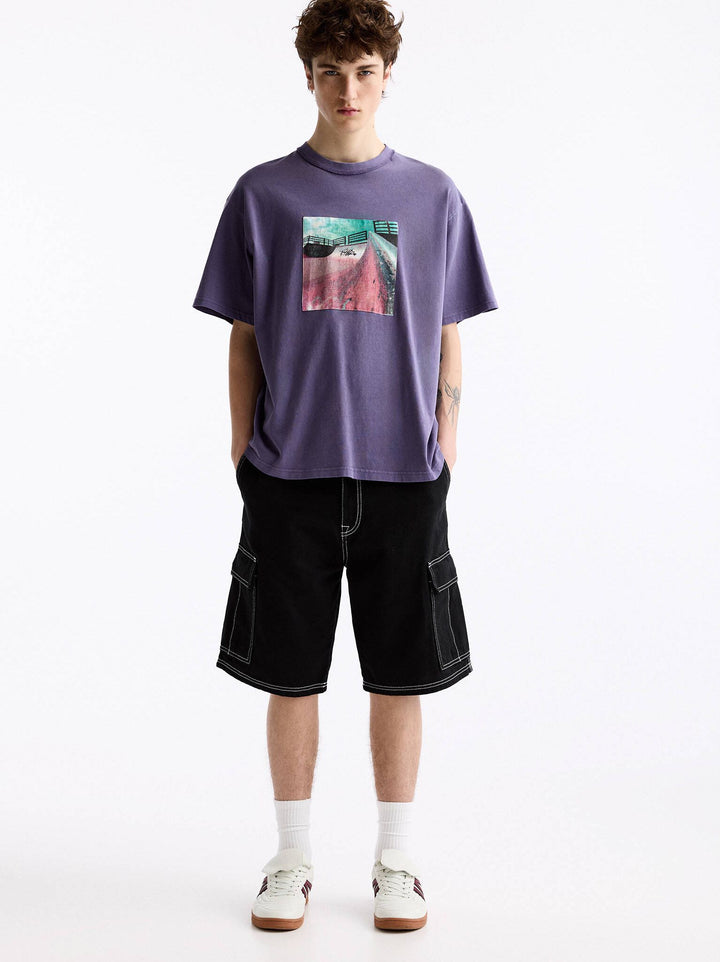 Moudda PULL & BEAR - Bermuda Cargo Coutures Contrastées - Tunisie 7