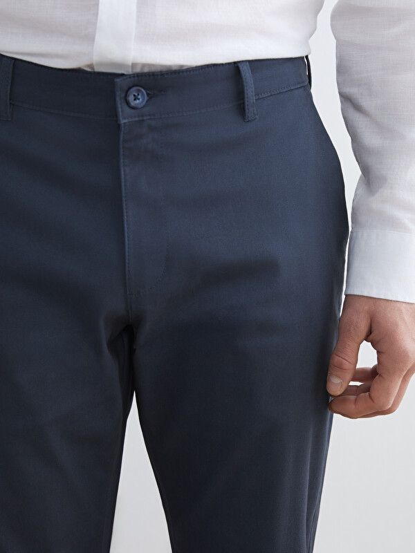 Moudda LC Waikiki - Pantalon chino basique mi-saison en tissu pour Homme couleur Indigo - Tunisie 3