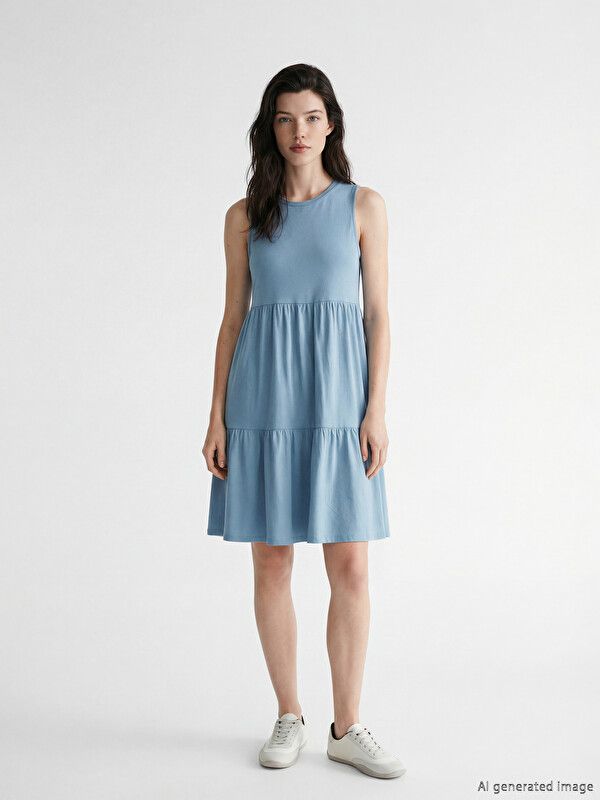 Moudda LC Waikiki - Robe maternité en jersey manches courtes pour Femme couleur  Bleu terne - Tunisie 2
