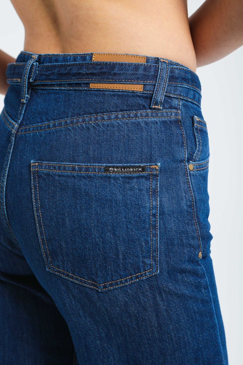 Moudda Billiorich - Pantalon large en denim avec ceinture à la taille - 4