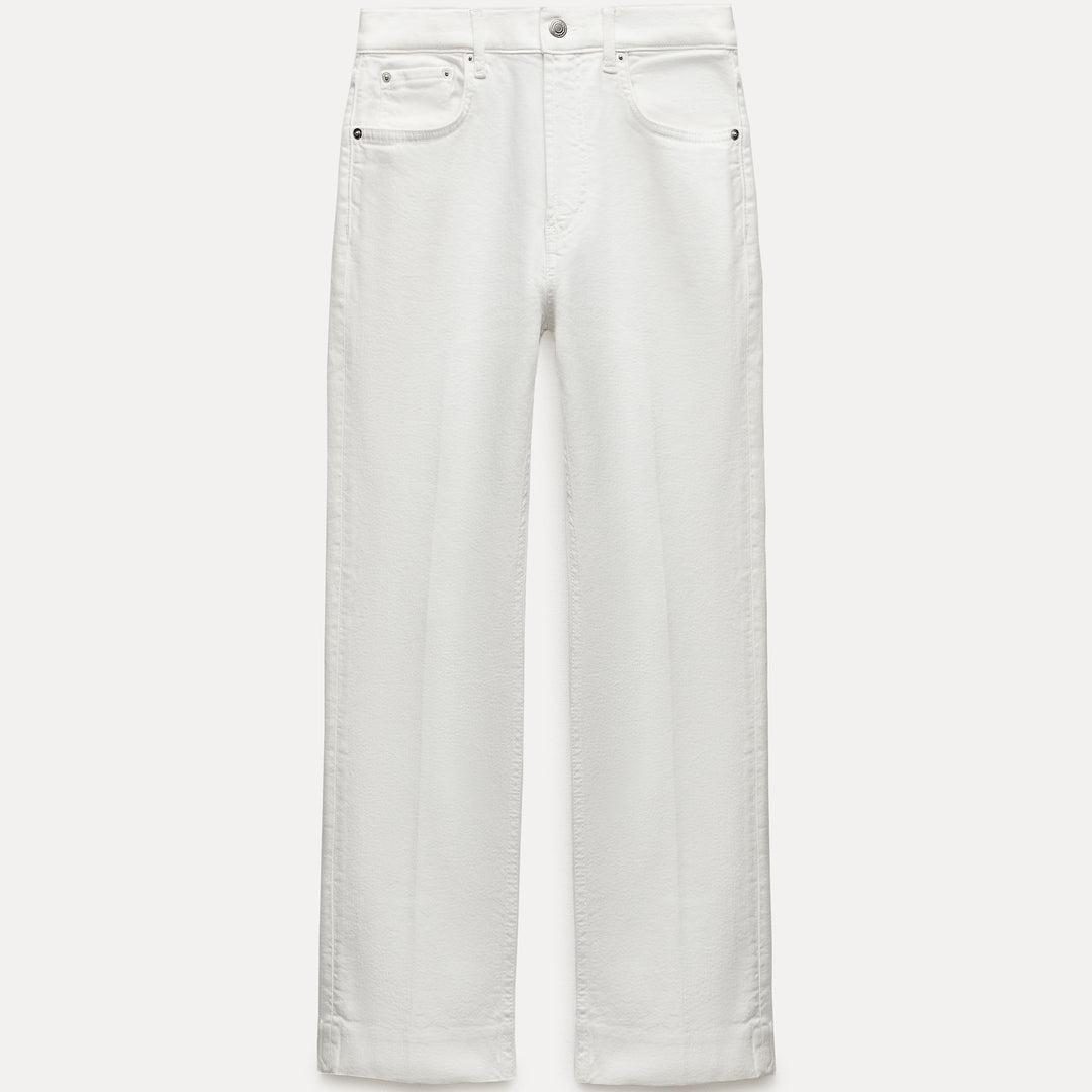 Moudda ZARA - Jean bootcut taille haute court blanc - Tunisie 1