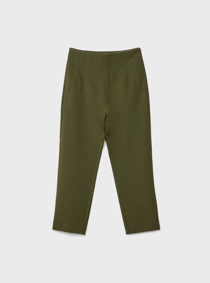 Moudda STRADIVARIUS - Pantalon de Ville Taille Haute avec Pinces Kaki - Tunisie 3
