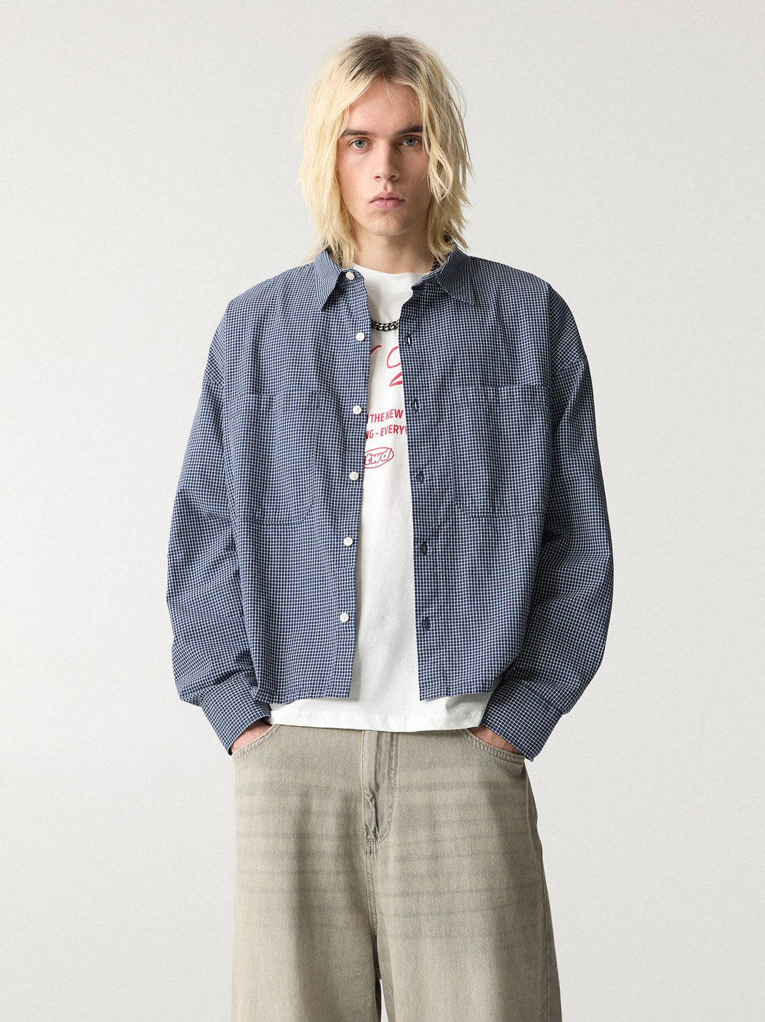 Moudda PULL & BEAR - Chemise - Popeline Micro-Carreaux & Poches - Tunisie 2