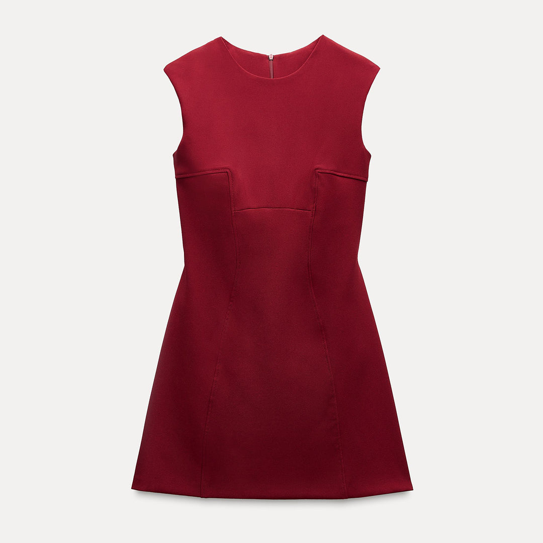 Moudda ZARA - Robe courte manches courtes détail couture chargée - Tunisie 1
