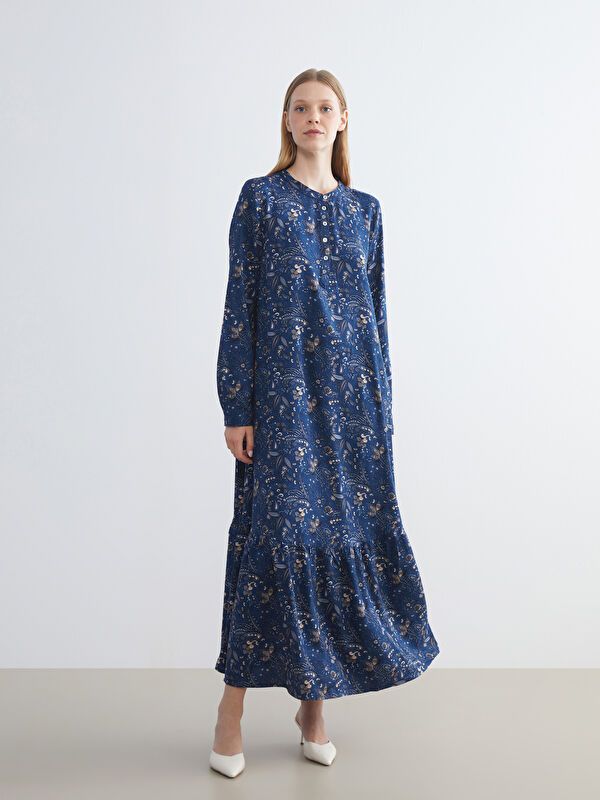 Moudda LC Waikiki - Robe tissée manches longues Femme Imprimé en blanc - Tunisie 1