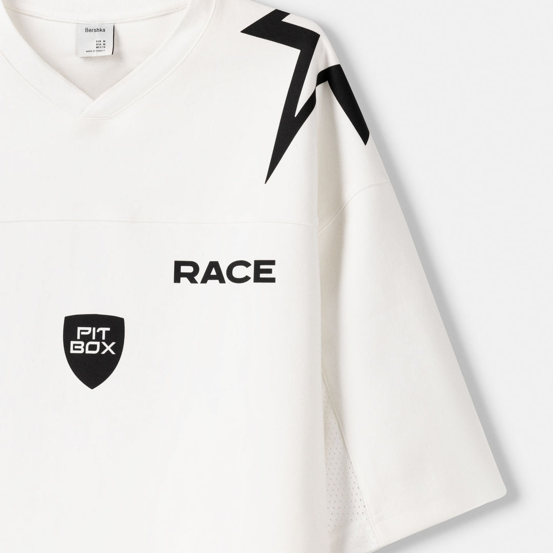 Moudda BERSHKA - T-shirt Oversize Néoprène Style Motocross - Tunisie 3