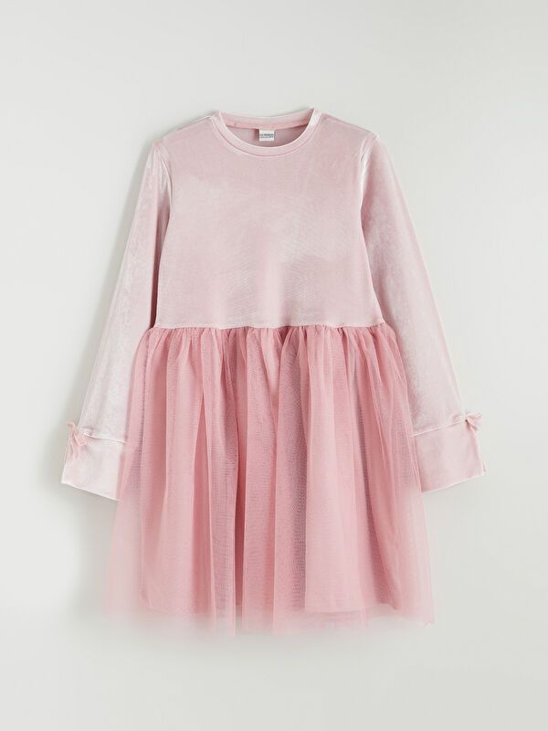 Moudda LC Waikiki - Robe manches longues en jersey couleur Rose clair pour filles - Tunisie 1