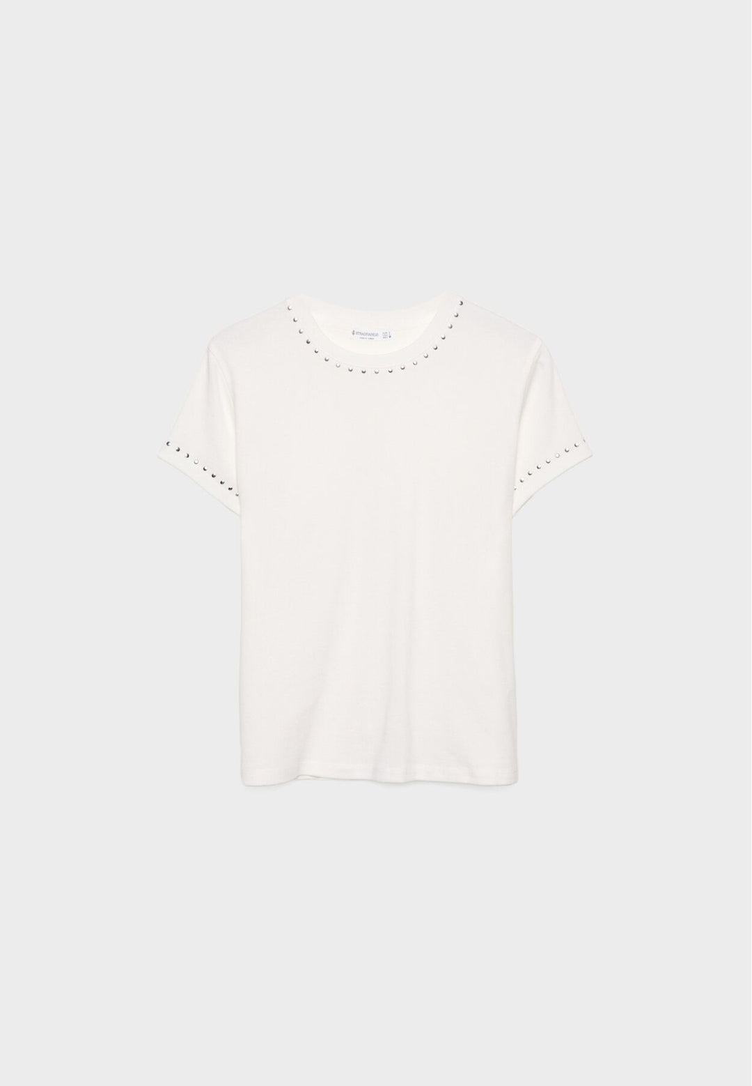 Moudda STRADIVARIUS - T-Shirt Regular M/C Col Rond Fitted avec Détail Clous - Tunisie 2