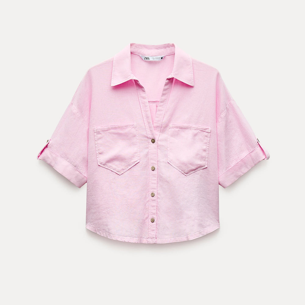 Moudda ZARA - Chemise Lin et Viscose Manches Courtes - Tunisie 2