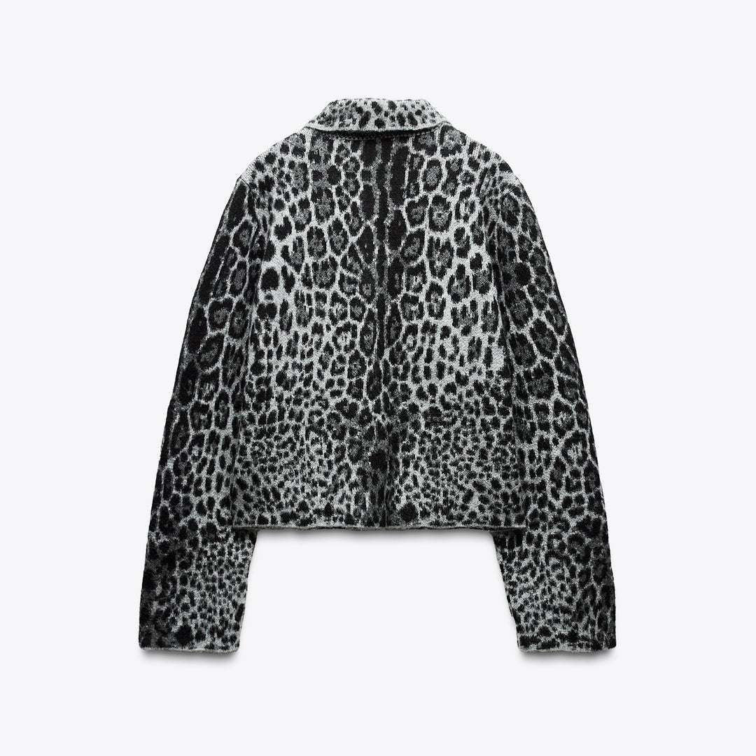 Moudda ZARA - Veste Jacquard - Imprimé Animal, Col & Poches - Tunisie 2