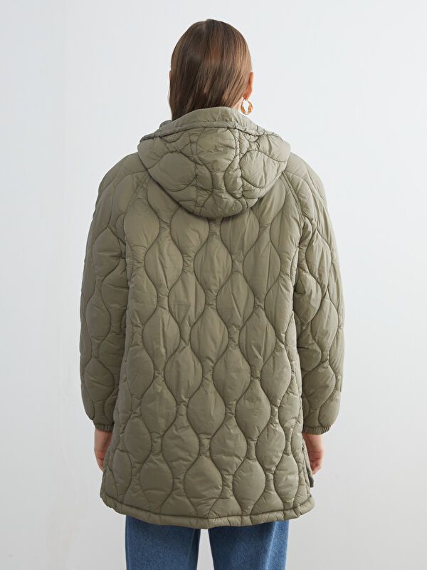 Moudda LC Waikiki - Manteau matelassé léger Femme Kaki - Tunisie 5