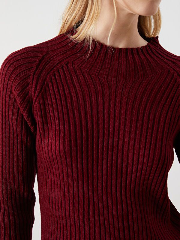 Moudda LC Waikiki - Pull tricot épais Femme Bordeaux - Tunisie 3