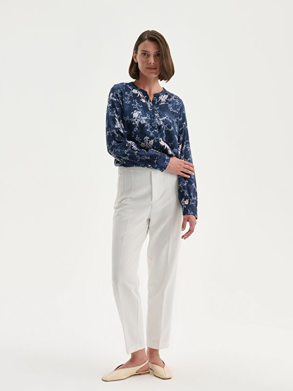 Moudda LC Waikiki - Chemise tissée imprimée manches longues Femme Imprimé marine - Tunisie 2