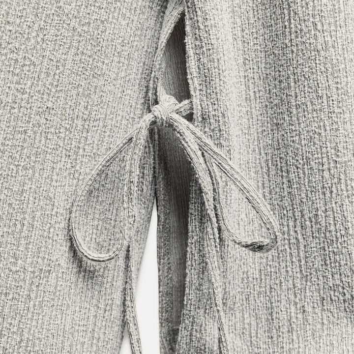 Moudda ZARA - Gris perlé – sweat nœud texture brossée coordonné - Tunisie 4