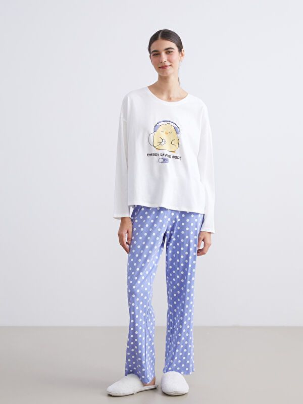 Moudda LC Waikiki - Pyjama manches longues Femme Imprimé lilas foncé - Tunisie 2