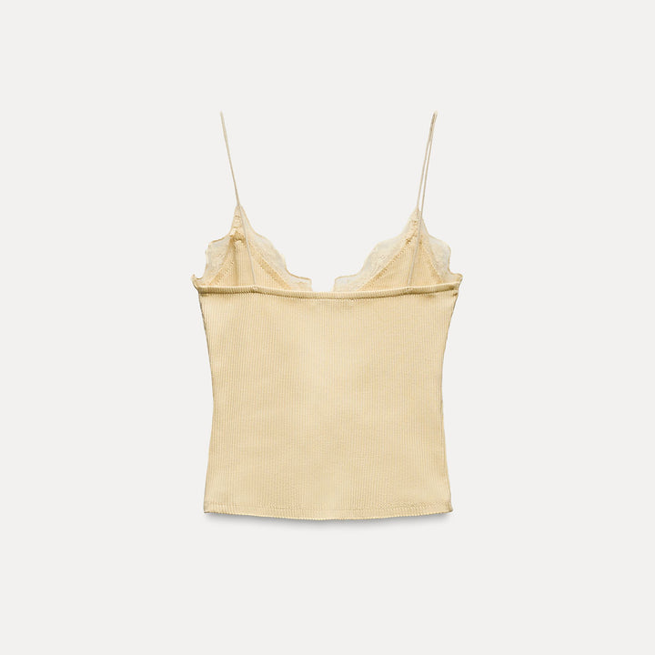 Moudda ZARA - Top Côtelé à Bretelles Dentelle - Tunisie 3