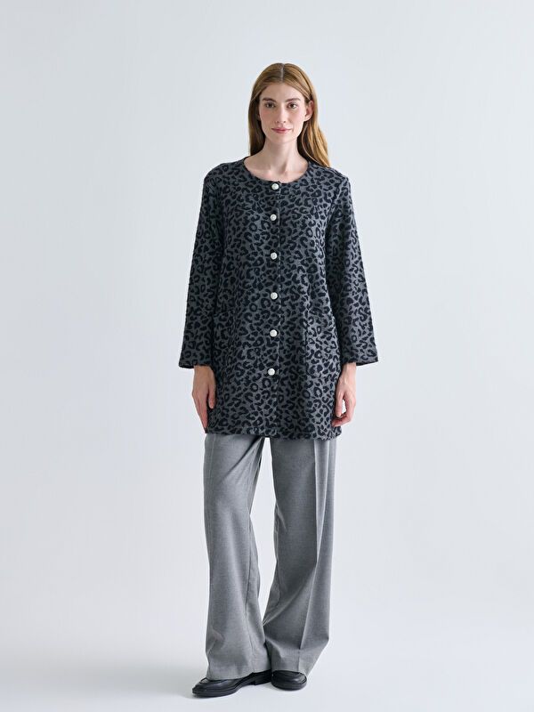 Moudda LC Waikiki - Cardigan jersey Femme Jacquard noir - Tunisie 2