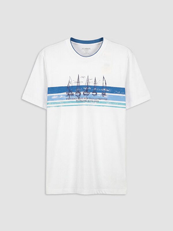 Moudda LC Waikiki - T-shirt imprimé manches courtes en jersey pour Homme couleur Blanc - Tunisie 1