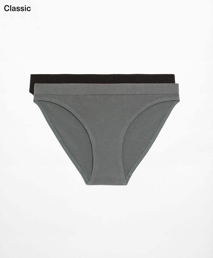 Moudda Oysho - Culotte 2D Sans Coutures Modal Logo Noir/Anthracite - Tunisie 2