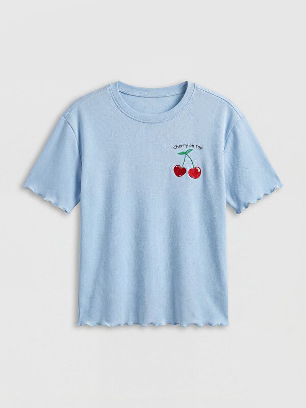 Moudda LC Waikiki - Pyjama manches courtes en jersey pour Fille couleur Bleu clair - Tunisie 2