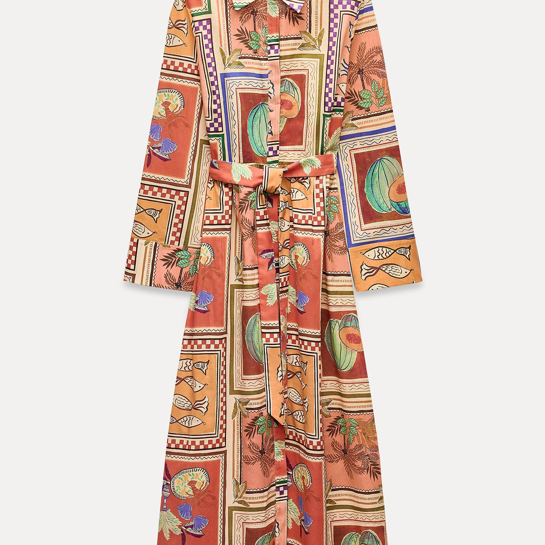Moudda ZARA - Robe chemise mi-longue imprimée - Tunisie 1