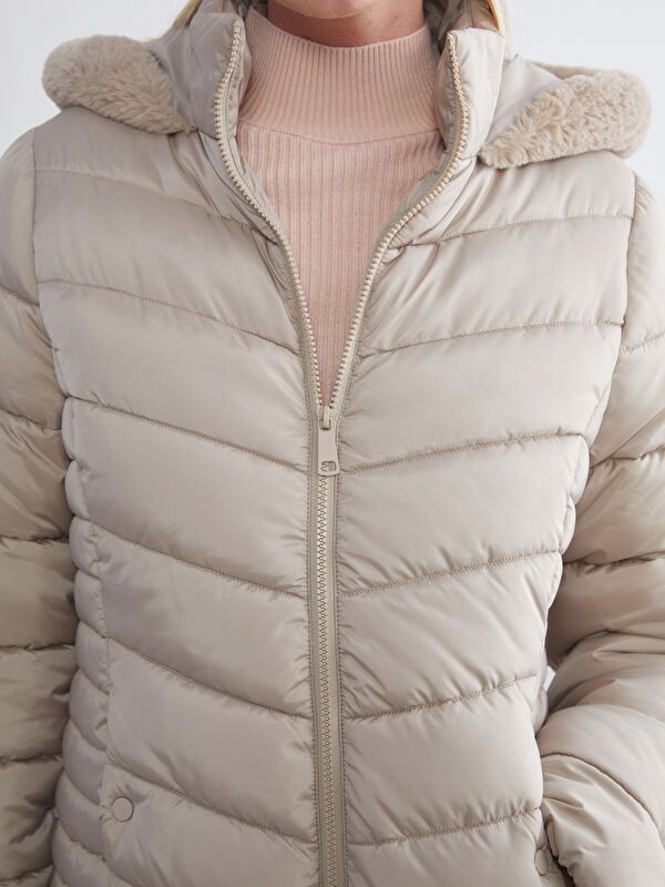 Moudda LC Waikiki - Manteau matelassé en nylon Femme Beige - Tunisie 3