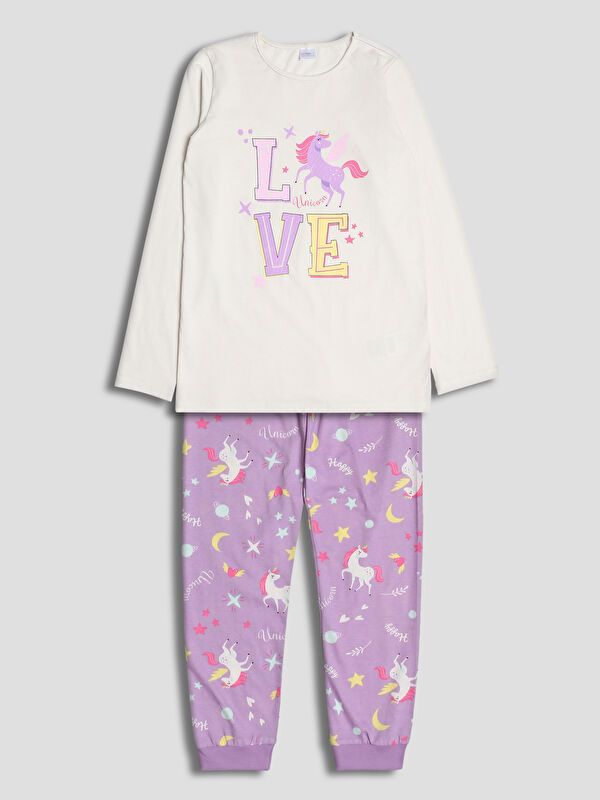 Moudda LC Waikiki - Pyjama manches longues en jersey mi-saison pour Fille - Tunisie 1