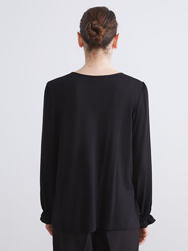 Moudda LC Waikiki - T-shirt fin à manches longues en jersey imprimé cv pour Femmes - Tunisie 4