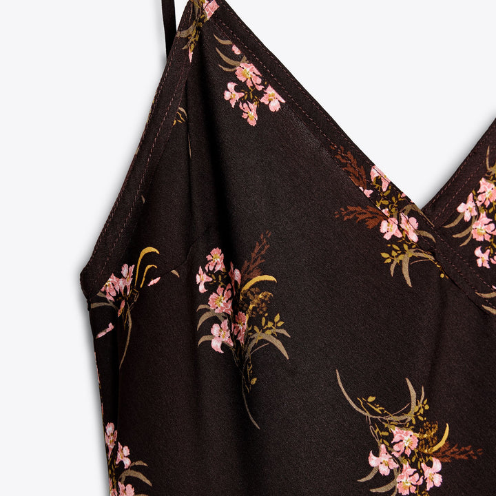 Moudda ZARA - Robe Midi Lingerie - Mini Imprimé Floral & Bretelles Dos - Tunisie 3