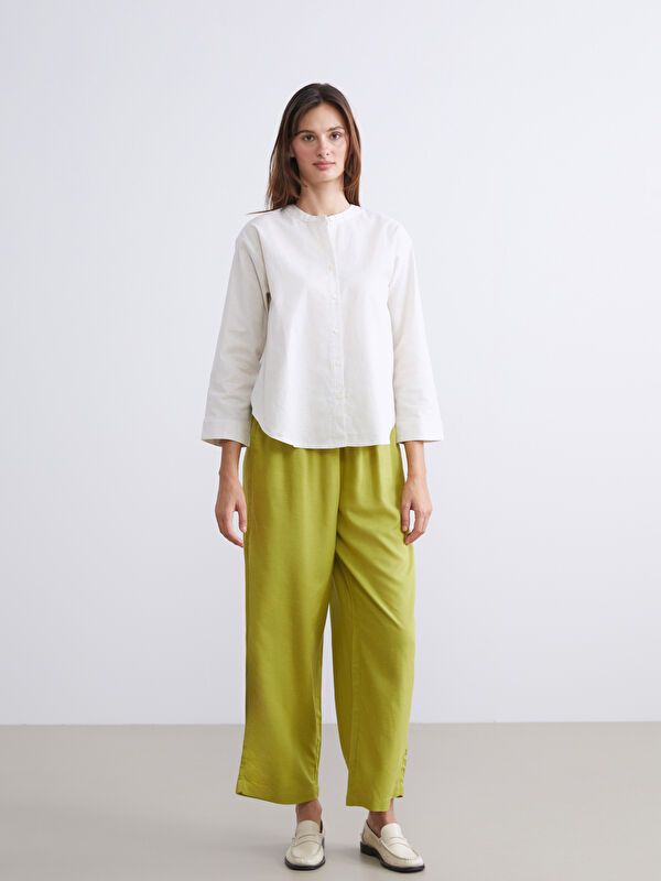 Moudda LC Waikiki - Chemise tissée manches longues Femme Ecru - Tunisie 2