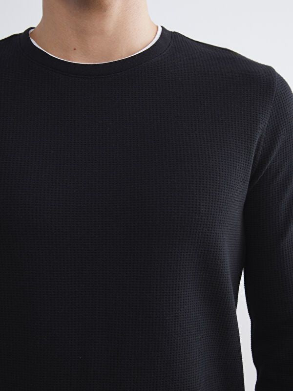 Moudda LC Waikiki - Sweatshirt jersey basique Homme Noir - Tunisie 3