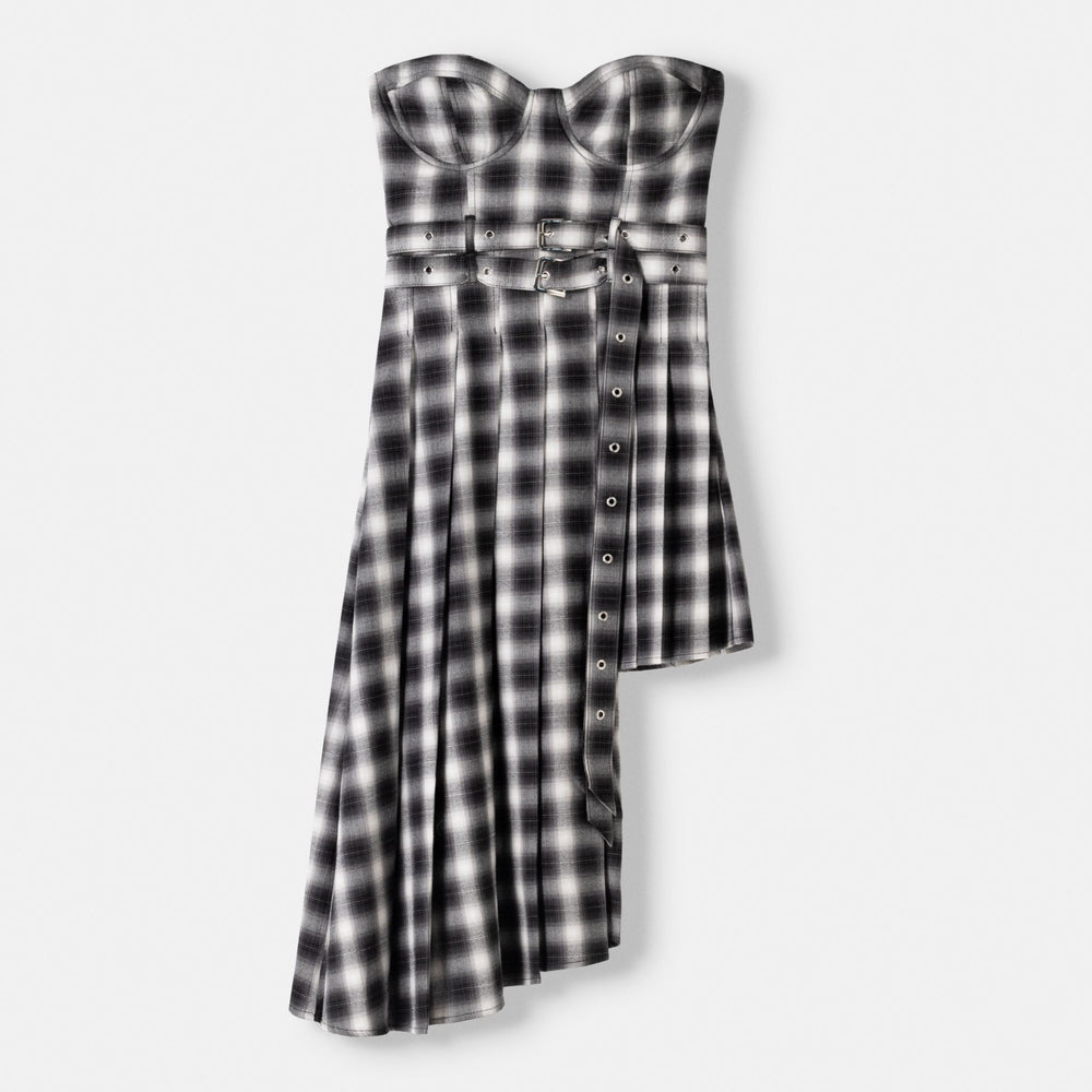 Moudda BERSHKA - Robe bandeau asymétrique à carreaux avec boucles - Tunisie 2