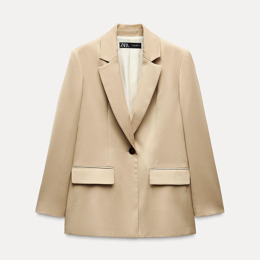 Moudda ZARA - Blazer Satiné Oversize à 1 Bouton - Tunisie 1