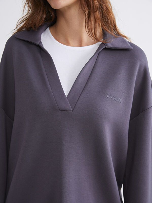 Moudda LC Waikiki - Sweatshirt jersey imprimé Femme Anthracite - Tunisie 3