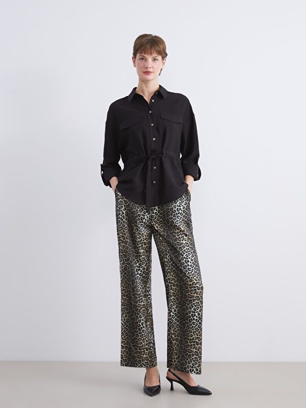 Moudda LC Waikiki - Chemise tissée manches courtes Femme Noir - Tunisie 2