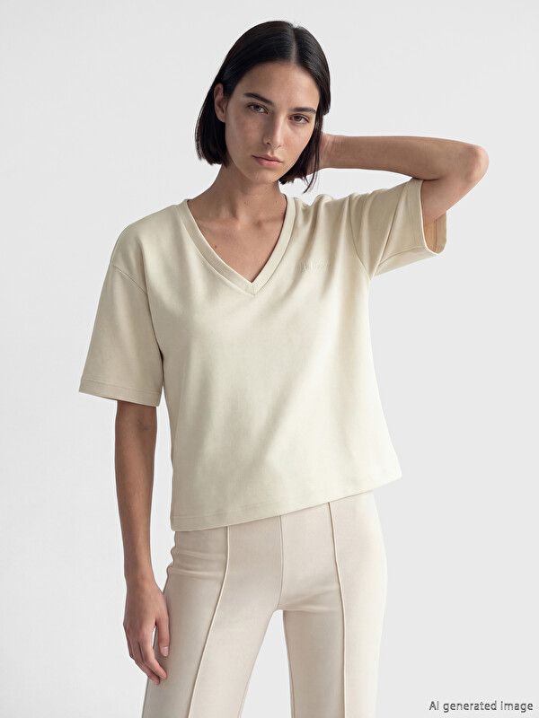 Moudda LC Waikiki - Pack jersey à maches courtes pour Femme couleur Gris clair - Tunisie 1