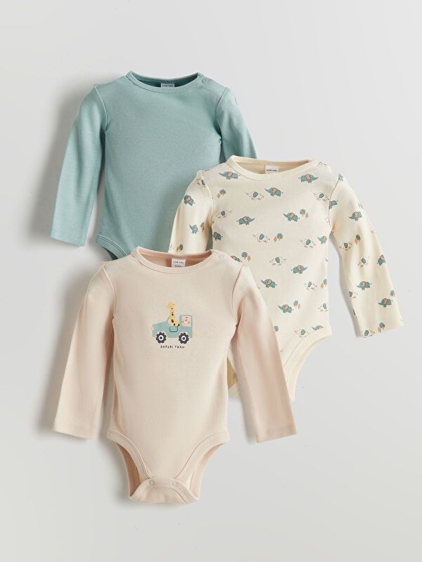 Moudda LC Waikiki - Body jersey imprimé manches longues sport Garçon Beige clair - Tunisie 1