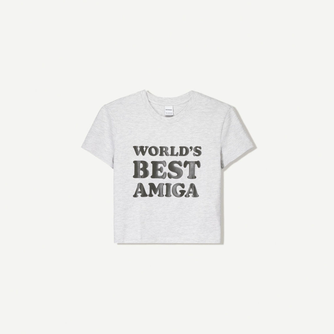 Moudda BERSHKA - T-Shirt - Graphique Statement (Gris Vigo) - Tunisie 1