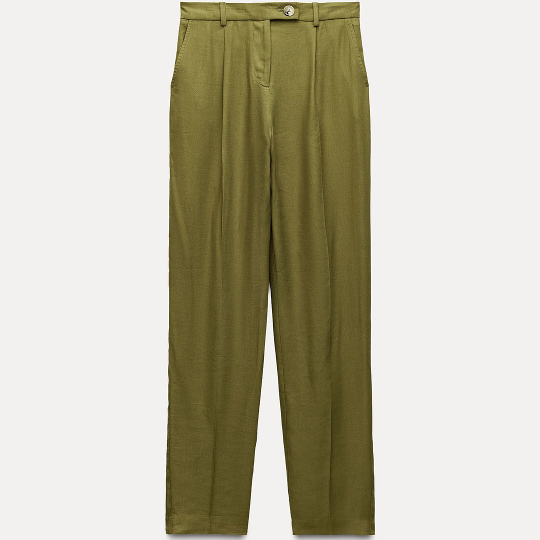 Moudda ZARA - Set pantalon en lin pinces passantes bouton - Tunisie 1