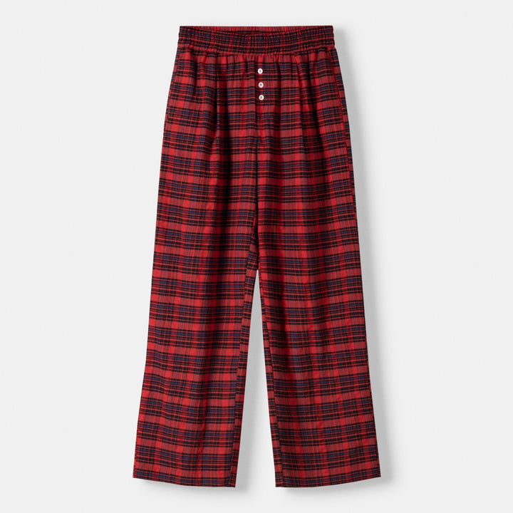 Moudda BERSHKA - Pantalon pyjama rouge en poliviscose à carreaux - Tunisie 2