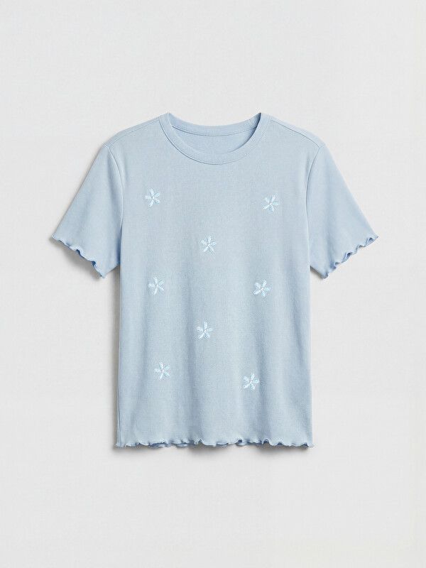 Moudda LC Waikiki - Body manches courtes en jersey pour Fille couleur Bleu clair - Tunisie 1