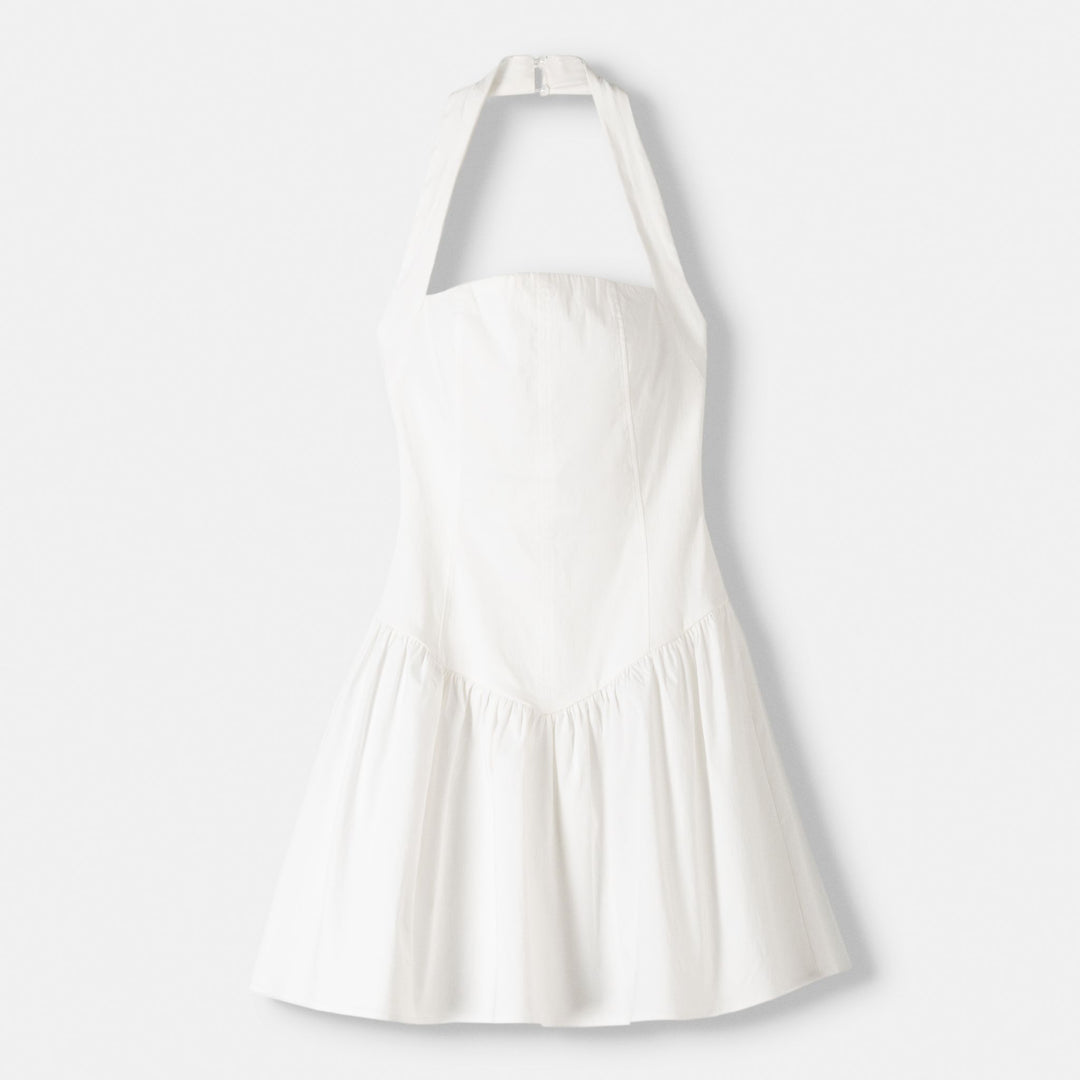 Moudda BERSHKA - Robe courte bengaline bustier, jupe évasée - Tunisie 1