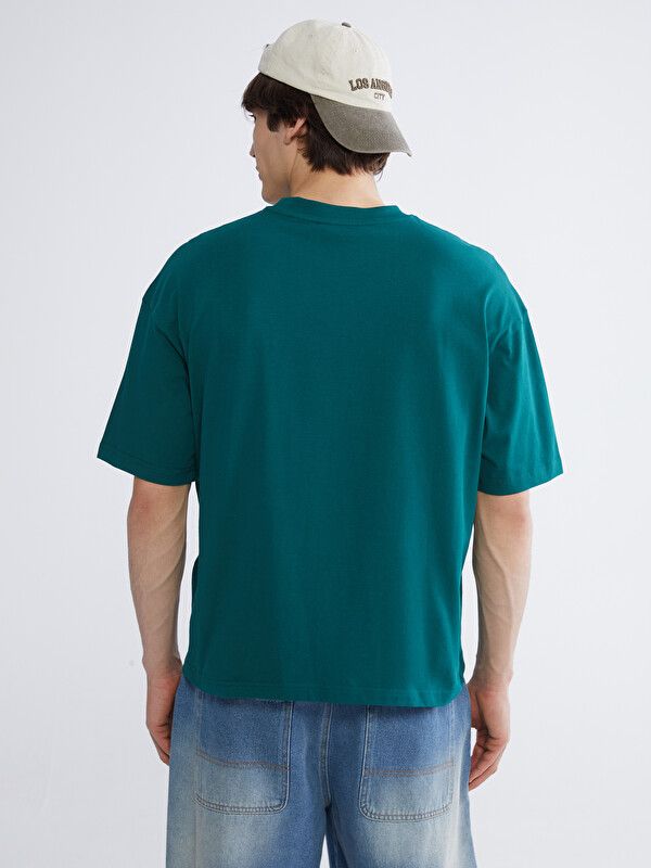 Moudda LC Waikiki - T-shirt basique manches courtes en jersey pour Homme couleur Vert forêt - Tunisie 4