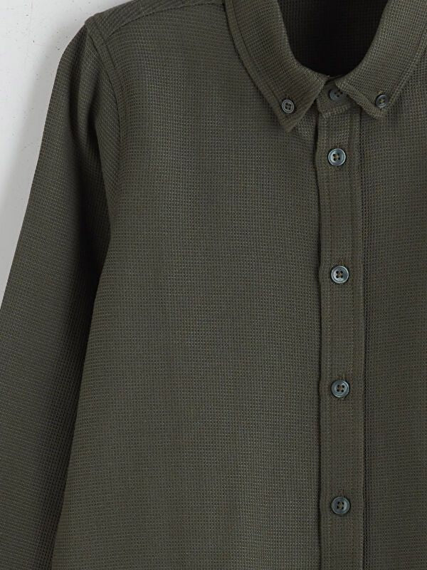 Moudda LC Waikiki - Chemise tissée manches longues basique Garçon Kaki foncé - Tunisie 3