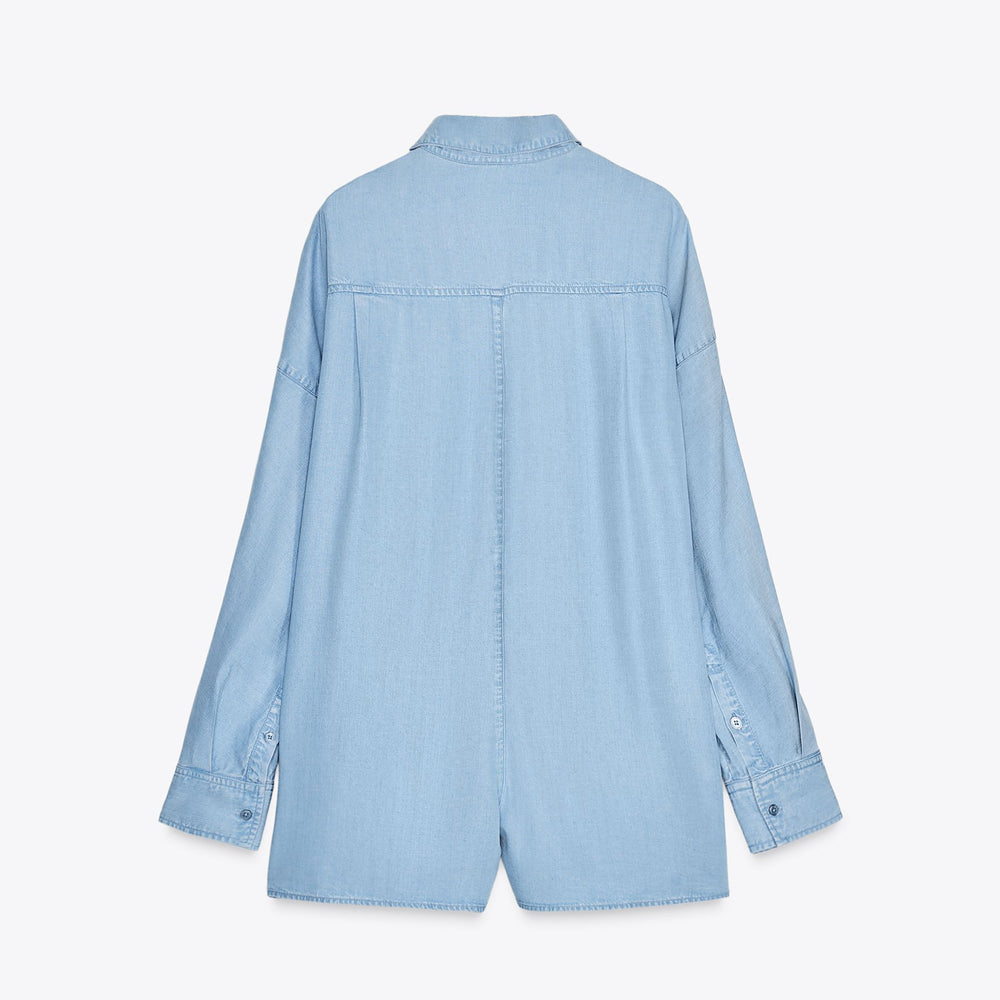 Moudda ZARA - Combinaison Courte Fluide - Denim - Tunisie 2