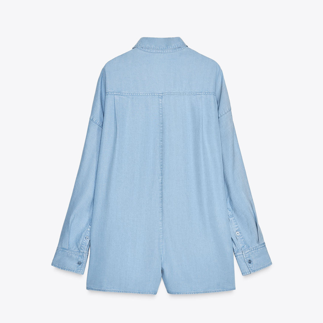 Moudda ZARA - Combinaison Courte Fluide - Denim - Tunisie 2