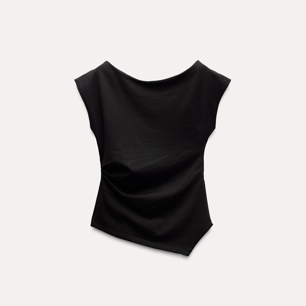 Moudda ZARA - Top Asymétrique en Coton à Fronces - Tunisie 2