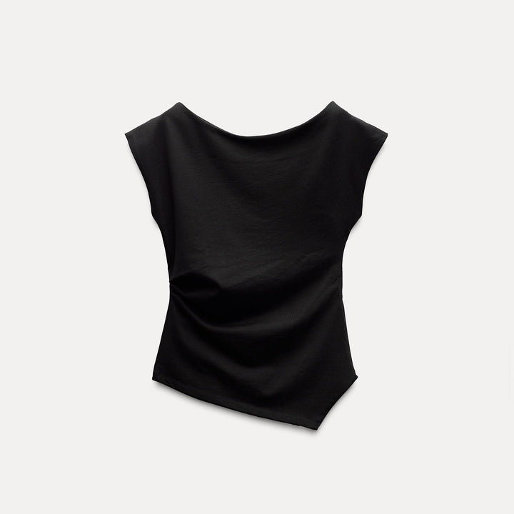 Moudda ZARA - Top Asymétrique en Coton à Fronces - Tunisie 2