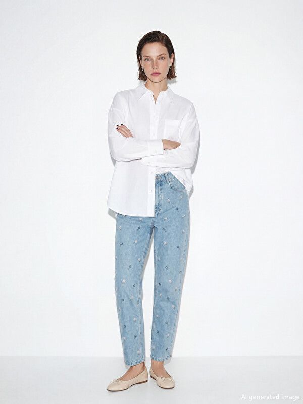 Moudda LC Waikiki - Jean basique en denim pour Femme couleur Bleu indigo clair rodé - Tunisie 1