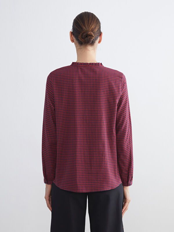 Moudda LC Waikiki - Chemise tissée manches longues Femme À carreaux rouges - Tunisie 4